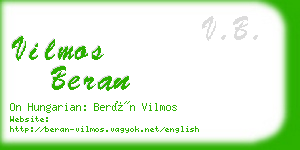 vilmos beran business card